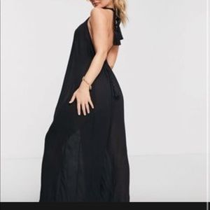 Wide leg crinkle beach jumpsuit